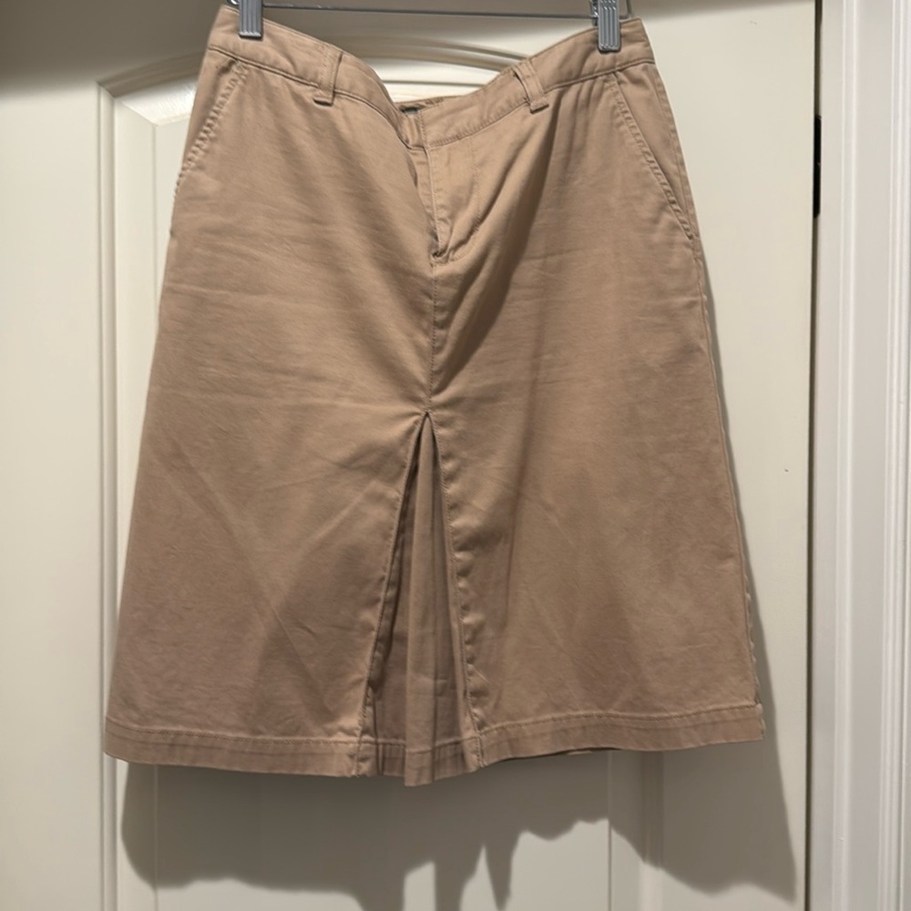 Khaki knee length skirt